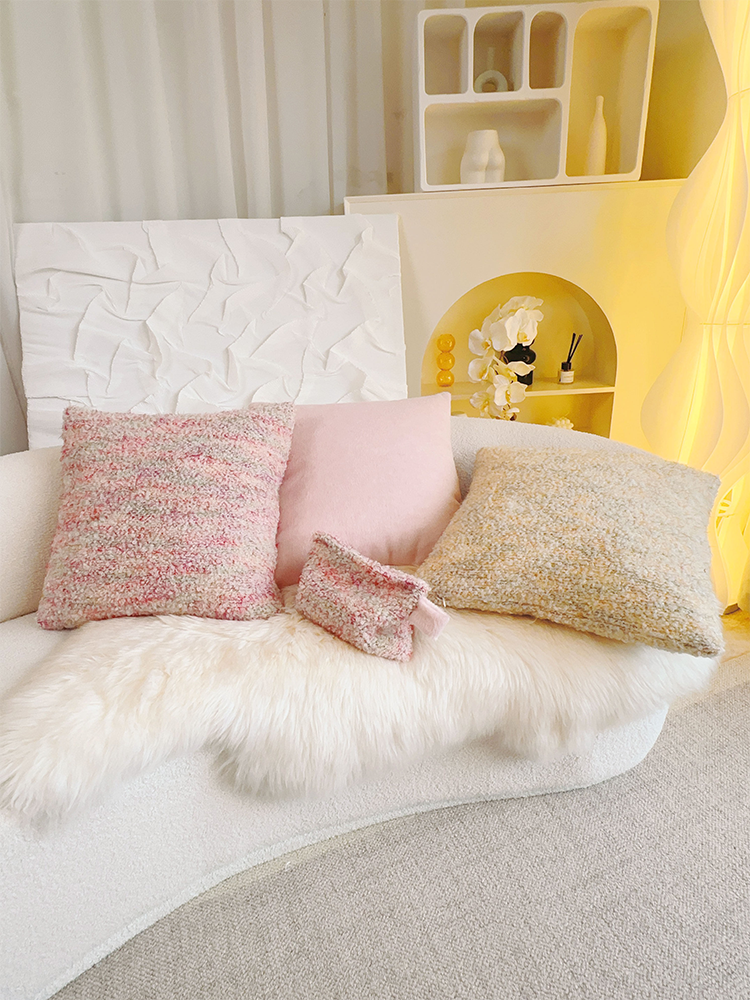 Pink French Romantic Decorative Pillow for Living Room Bedroom