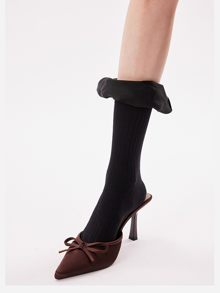 Satin Floral Lolita Socks