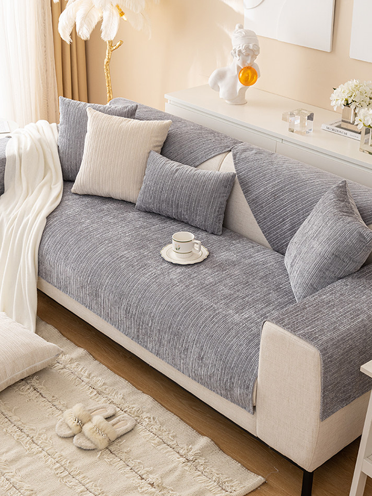 Solid Color Luxury Chenille Throw Pillow Cushion