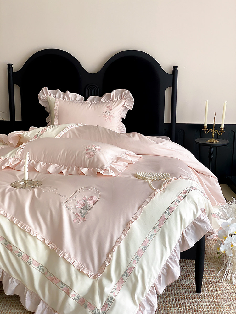 Luxury Princess Bedding Set Long Staple Cotton Flat Sheet