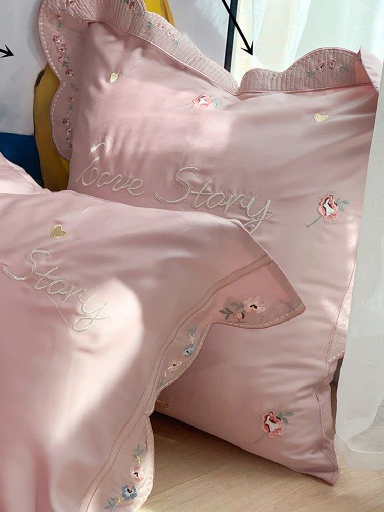 Long Staple Cotton Embroidered Throw Pillow Cushion