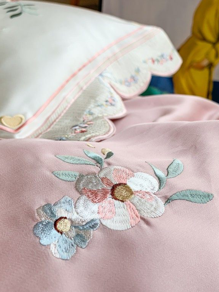 Long Staple Cotton Embroidered Throw Pillow Cushion