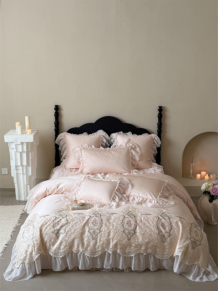 French Vintage Luxury Bedding Set Long Staple Cotton Flat Sheet