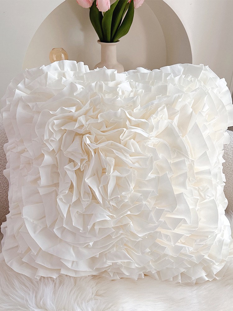 French Pink Velvet Decorative Pillow Cute Accent Cushion