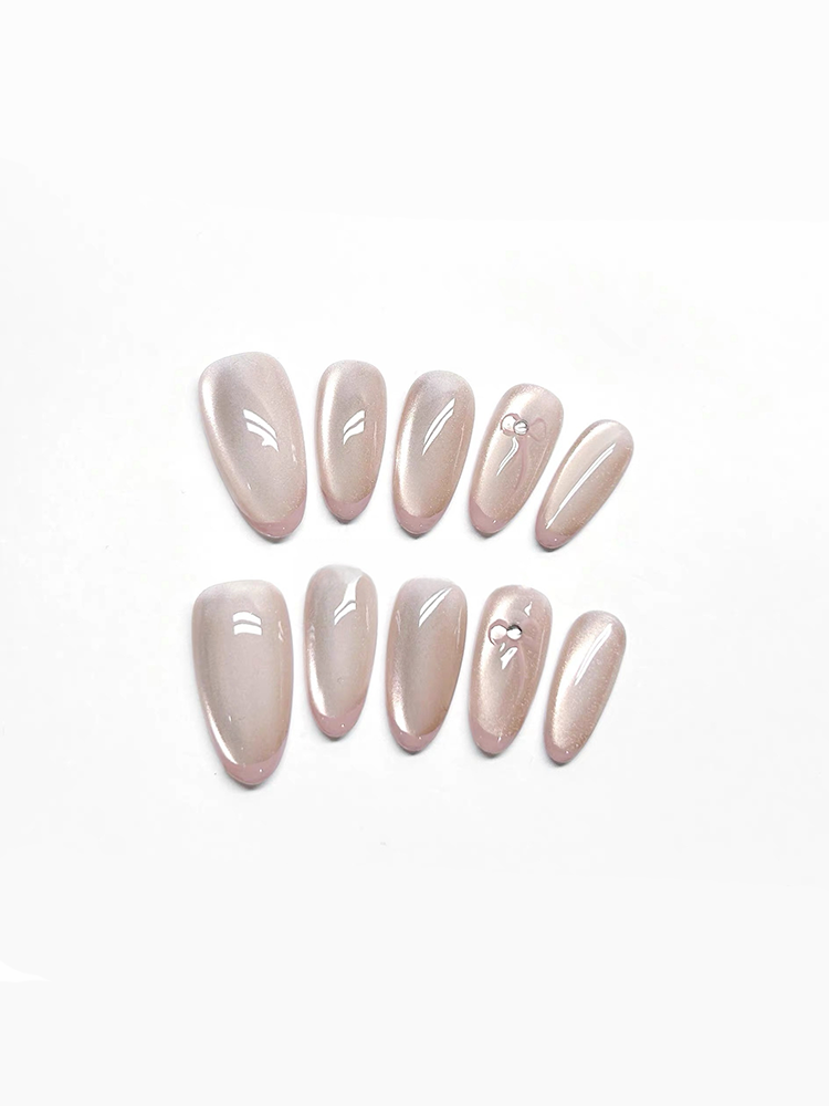 Nude Pink Cat Eye Press-On Nails