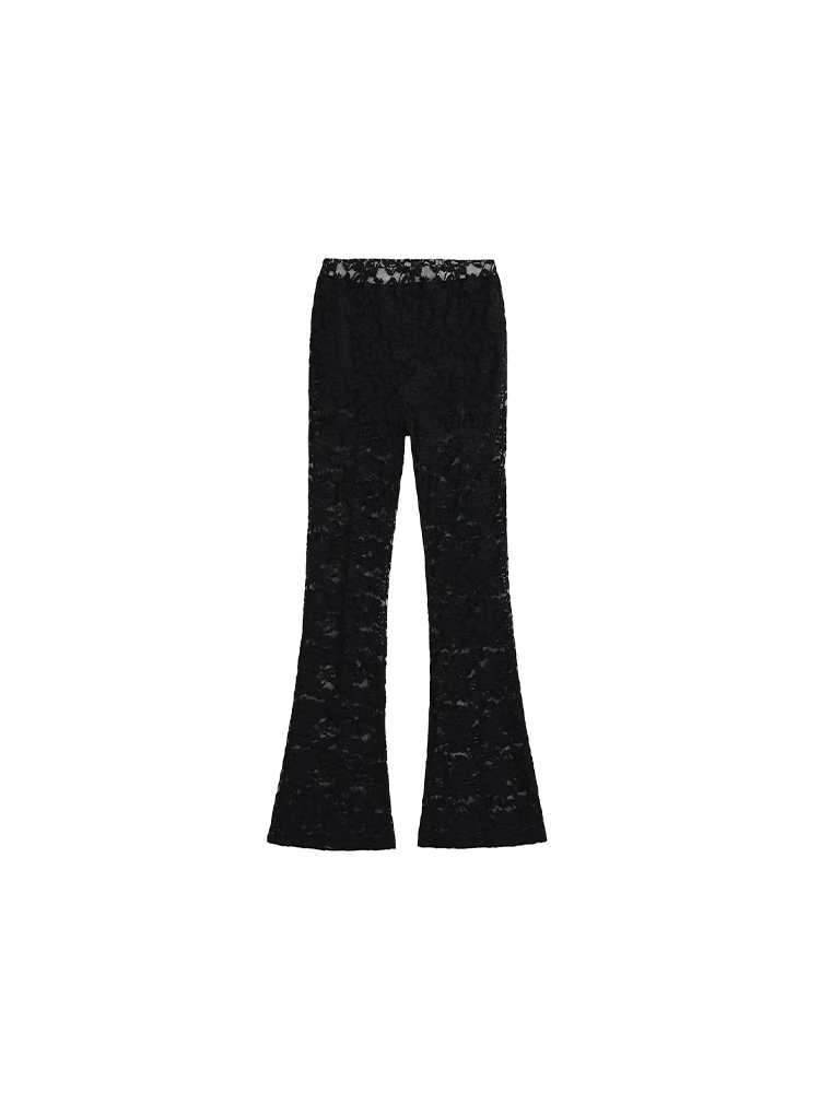 Lace Jacquard Flared Pants