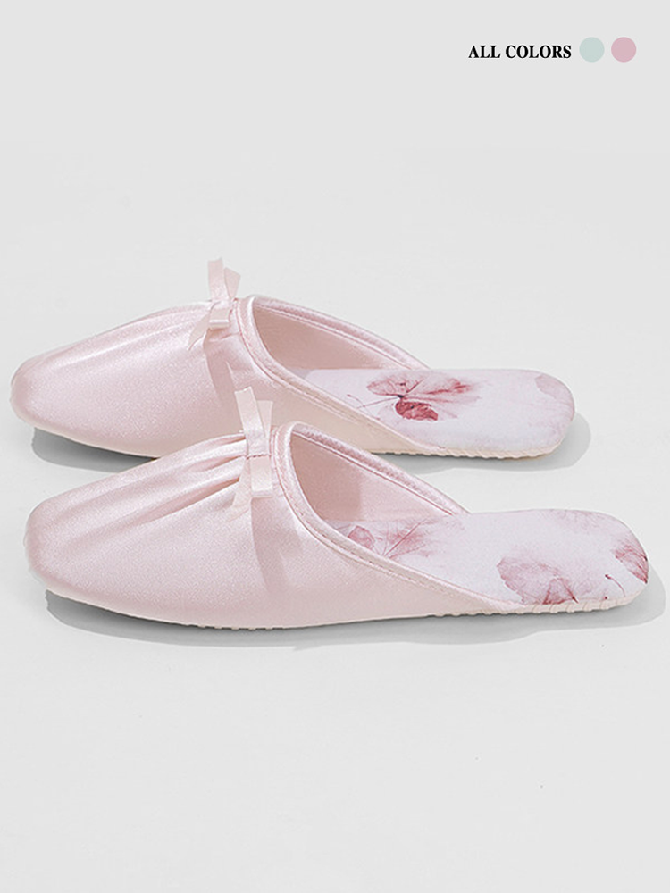 Luxury Printed Closed-Toe House Slippers Soft Sole Non Slip Quiet