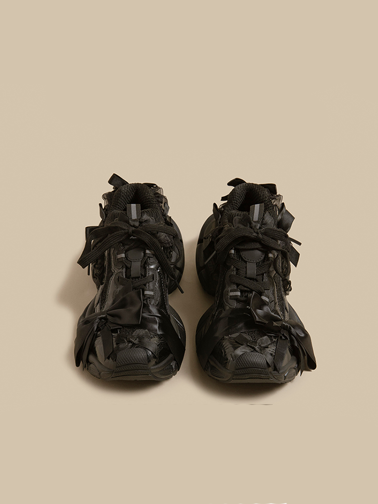 Lace Bow Platform Sneakers