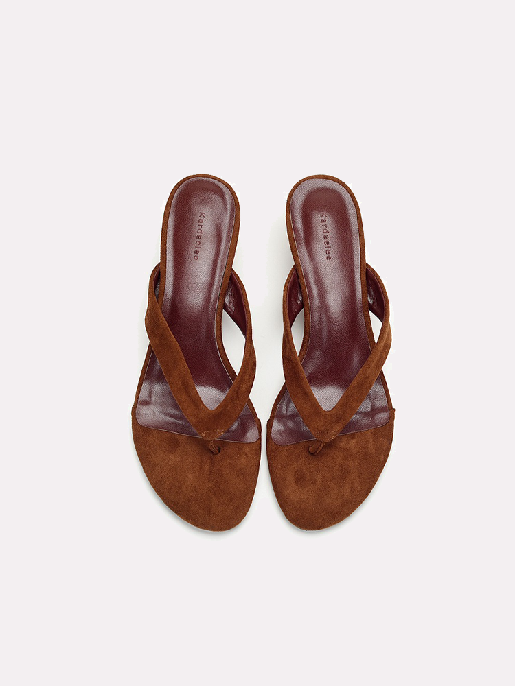 Women’s Mid-Heel Toe-Post Sandals – Casual Beach Slides