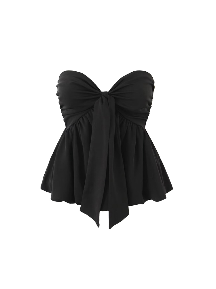 Tie Knot Strapless Crop Top
