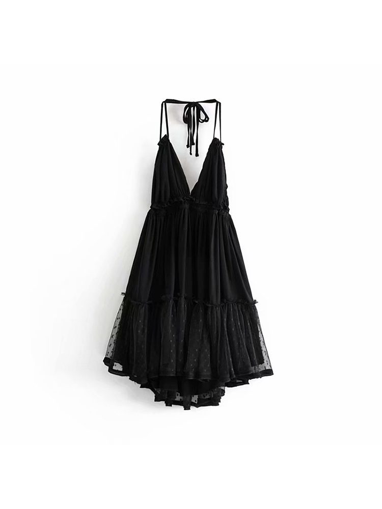 Lace Halter Backless Maxi Dress