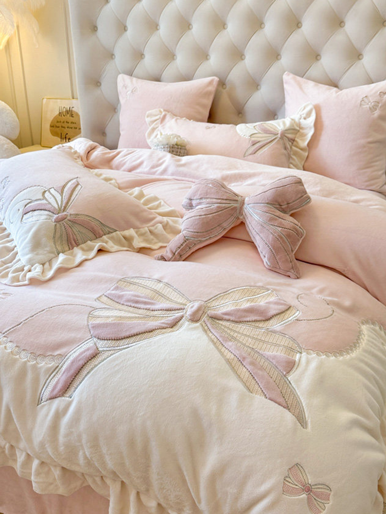 Romantic Princess Ultra Soft Plush Fleece Bedding Set Flat Sheet