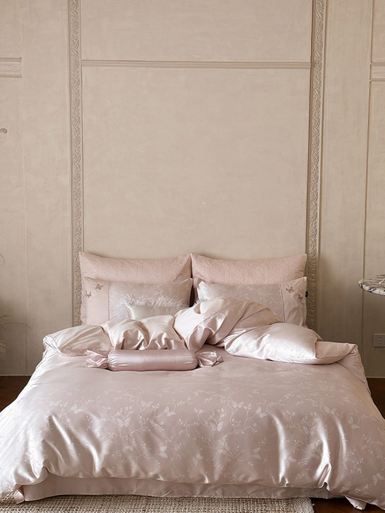 Luxury Jacquard Embroidered Long Staple Cotton Bedding Set Flat Sheet