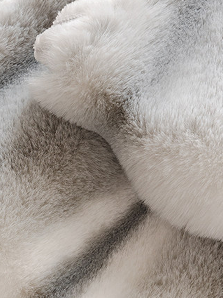 Winter Thickened Faux Rabbit Fur Sofa Cover Non Slip Non Shedding