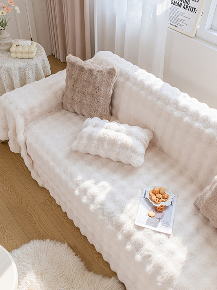 Cute Plush One Piece Sofa Cover