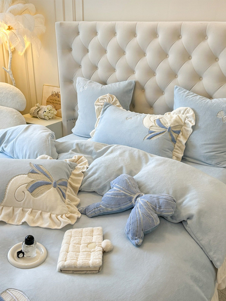 Romantic Princess Ultra Soft Plush Fleece Bedding Set Flat Sheet