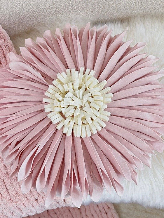 French Pink Velvet Decorative Pillow Cute Accent Cushion