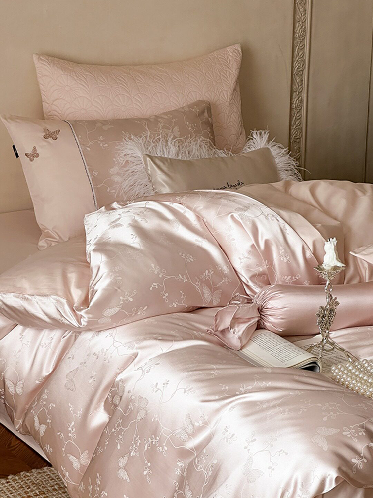 Luxury Jacquard Embroidered Long Staple Cotton Bedding Set Flat Sheet