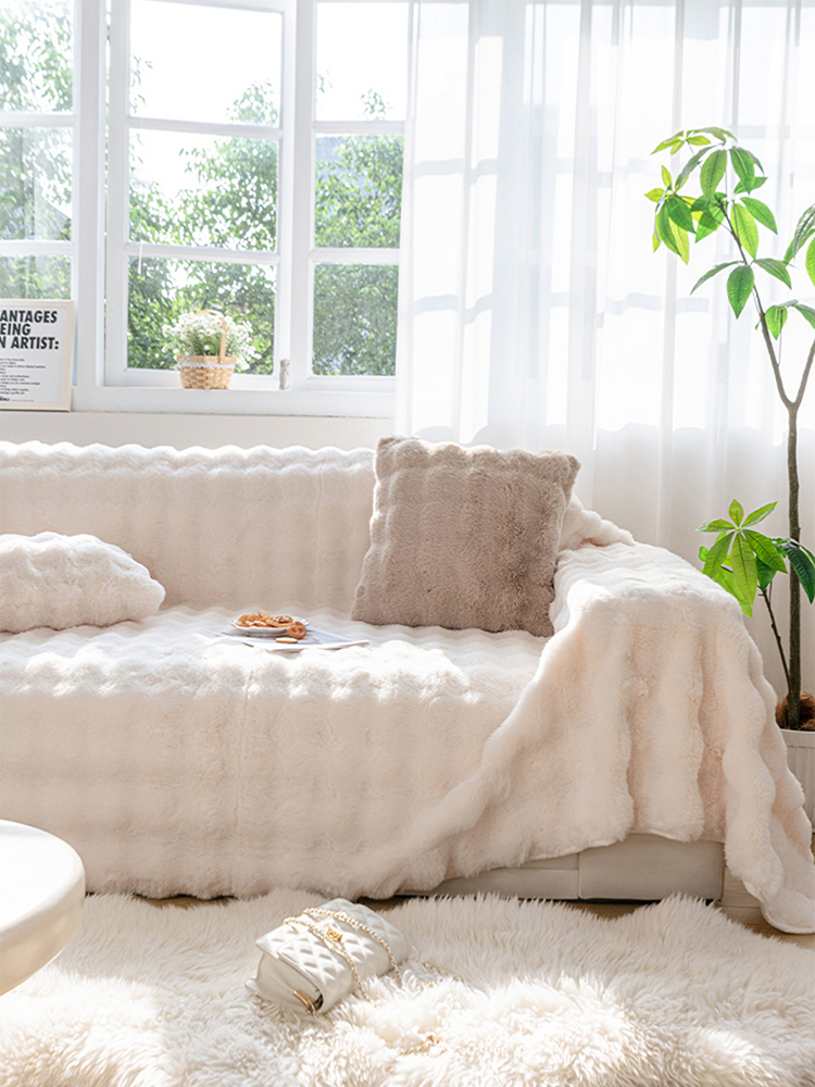 Cute Plush One Piece Sofa Cover