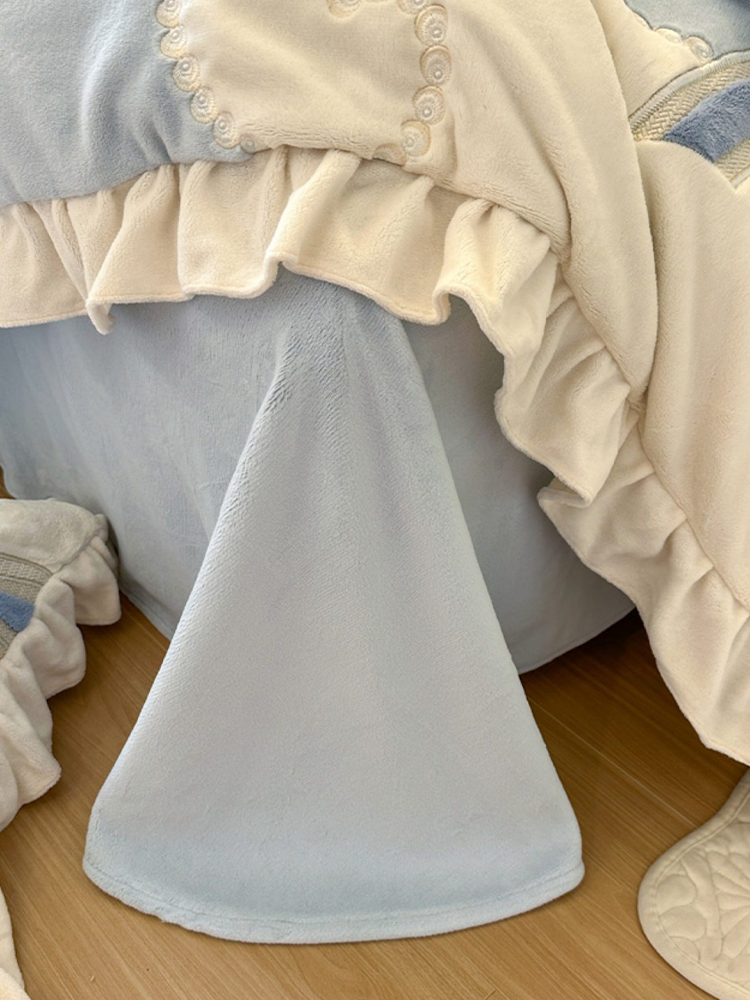 Romantic Princess Ultra Soft Plush Fleece Bedding Set Flat Sheet