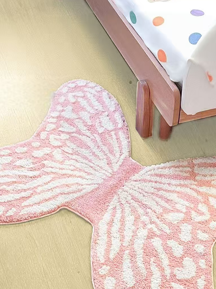 Luxury Butterfly Thick Accent Rugs Irregular Shape