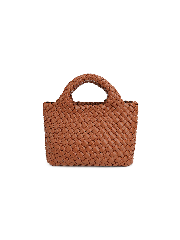 Leather Woven Bucket Bag