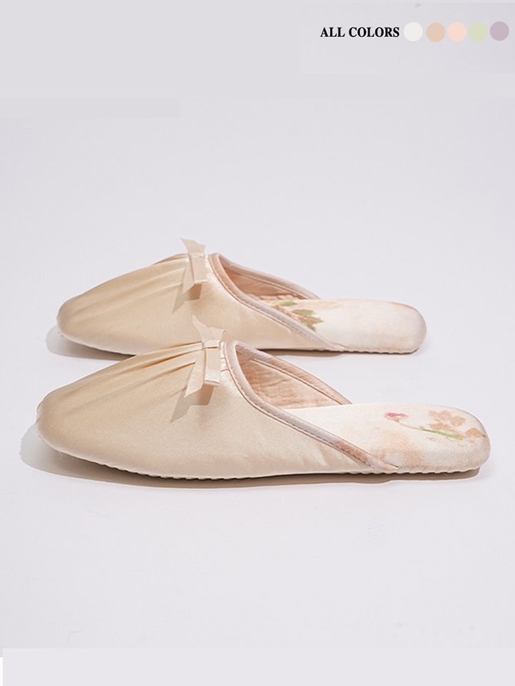 Luxury Printed Closed-Toe House Slippers Soft Sole Non Slip Quiet