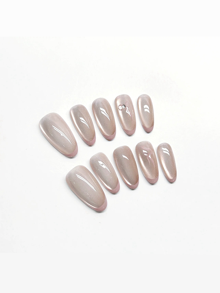 Nude Pink Cat Eye Press-On Nails