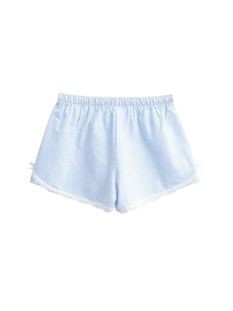 Vintage Bow Lace Trim Shorts