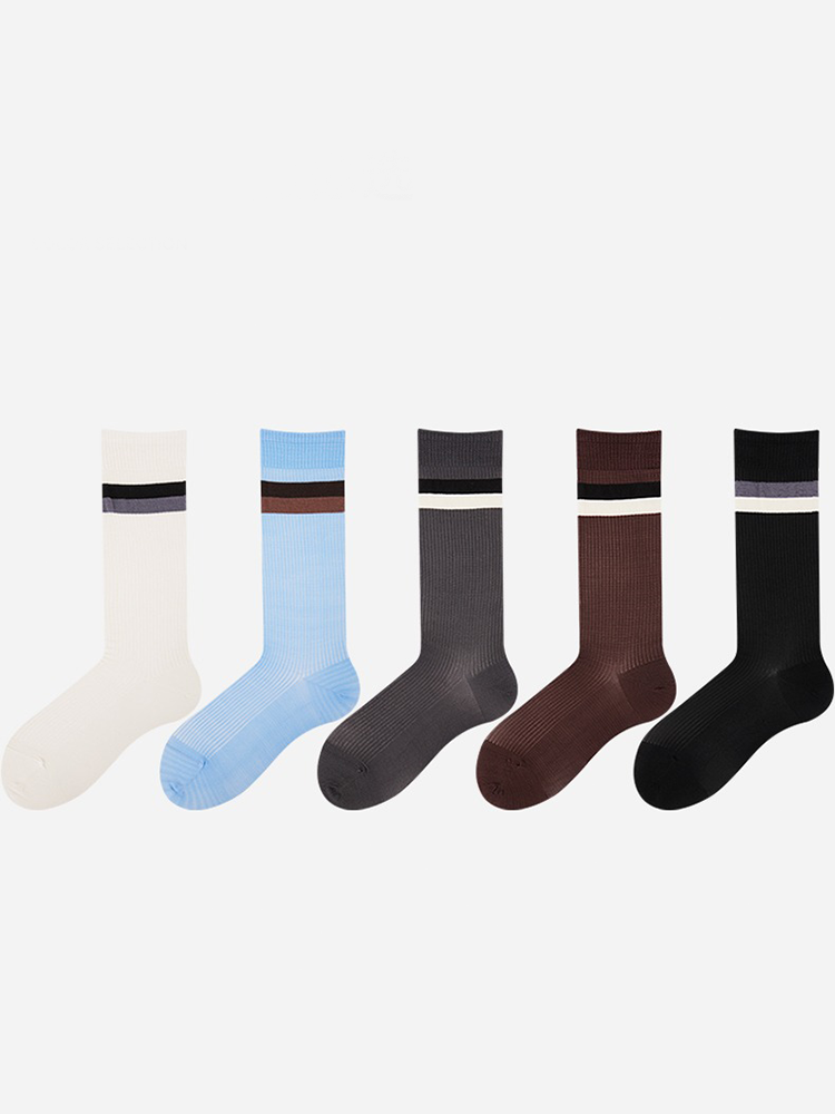 Athletic Two Stripe Stack Crew Socks JK Style