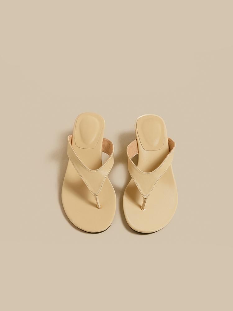 French Wedge Toe-Post Sandals