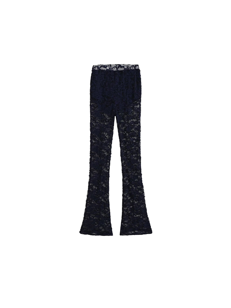Lace Jacquard Flared Pants