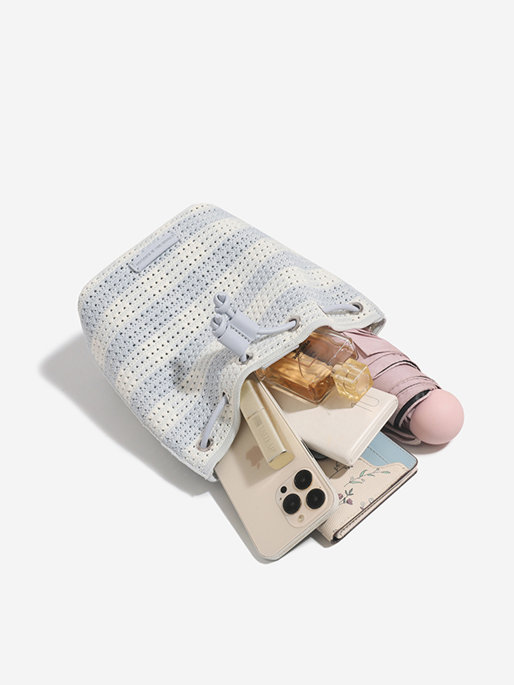 Hollow Woven Bucket Backpack