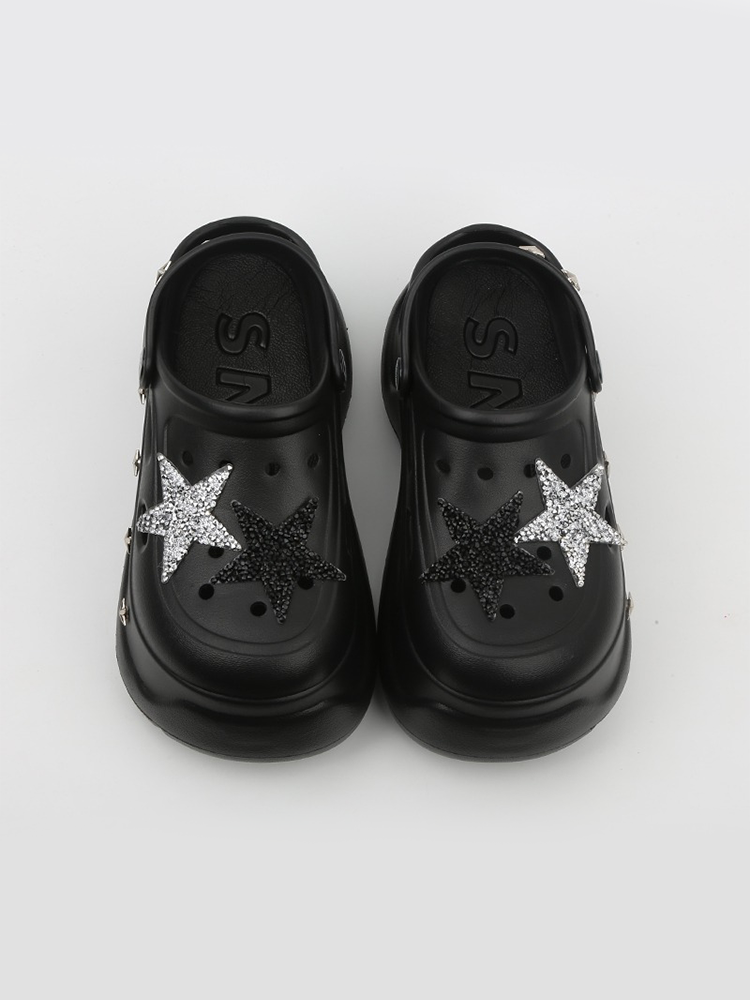 Star Cutout Platform Clog Sandals – Y2K Two-Way Style