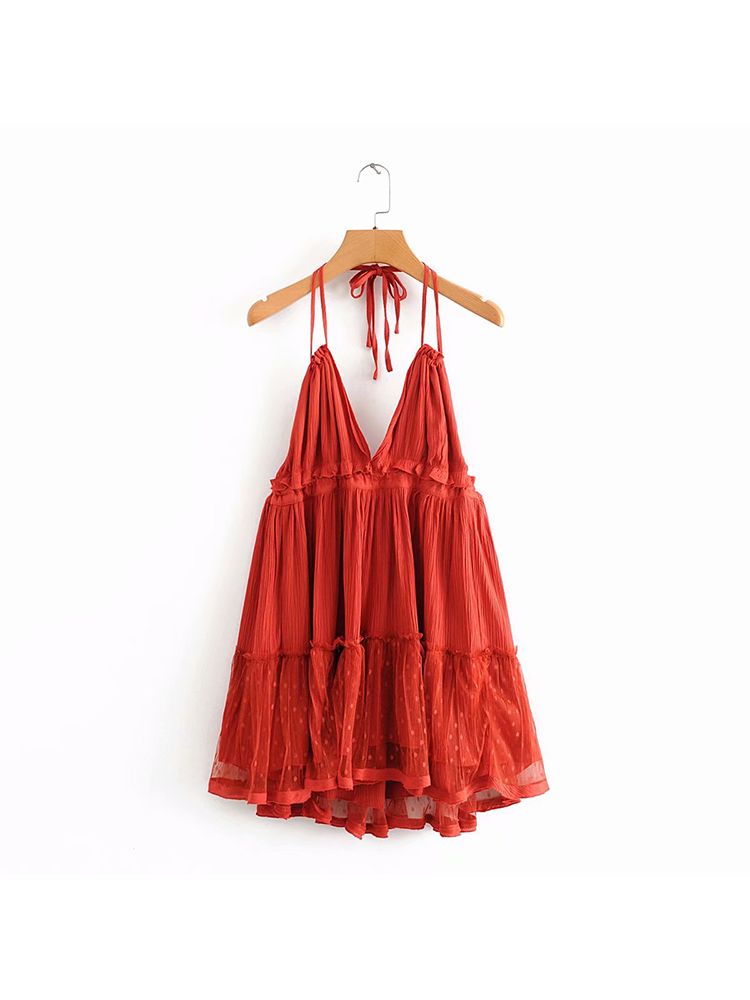 Lace Halter Backless Maxi Dress