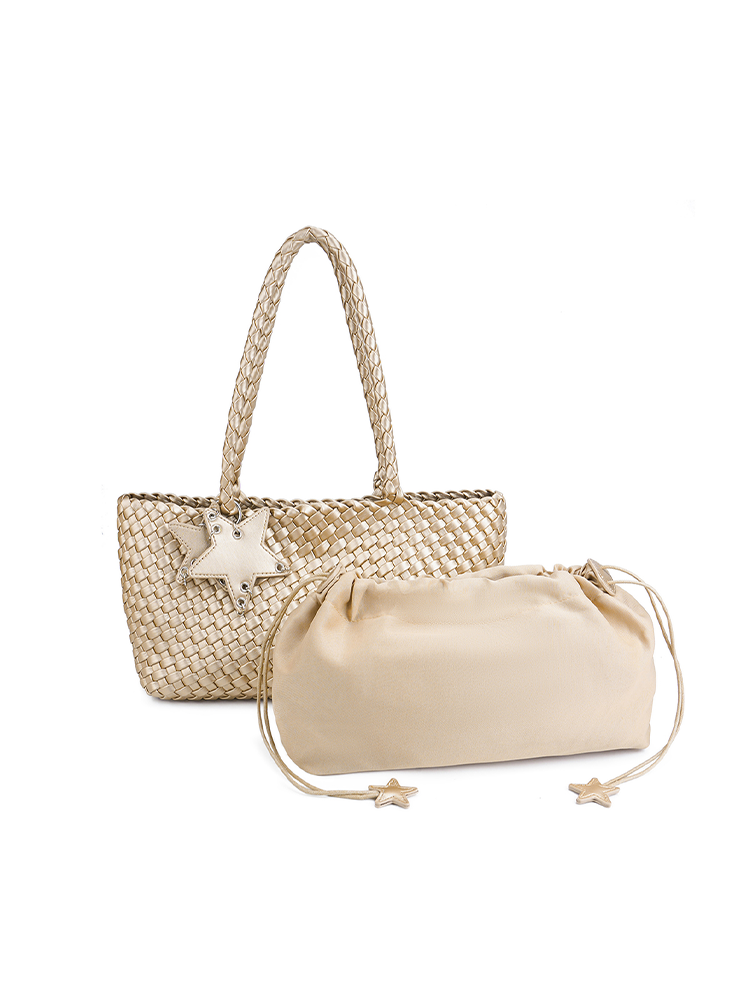 Woven Tote Shoulder Bag