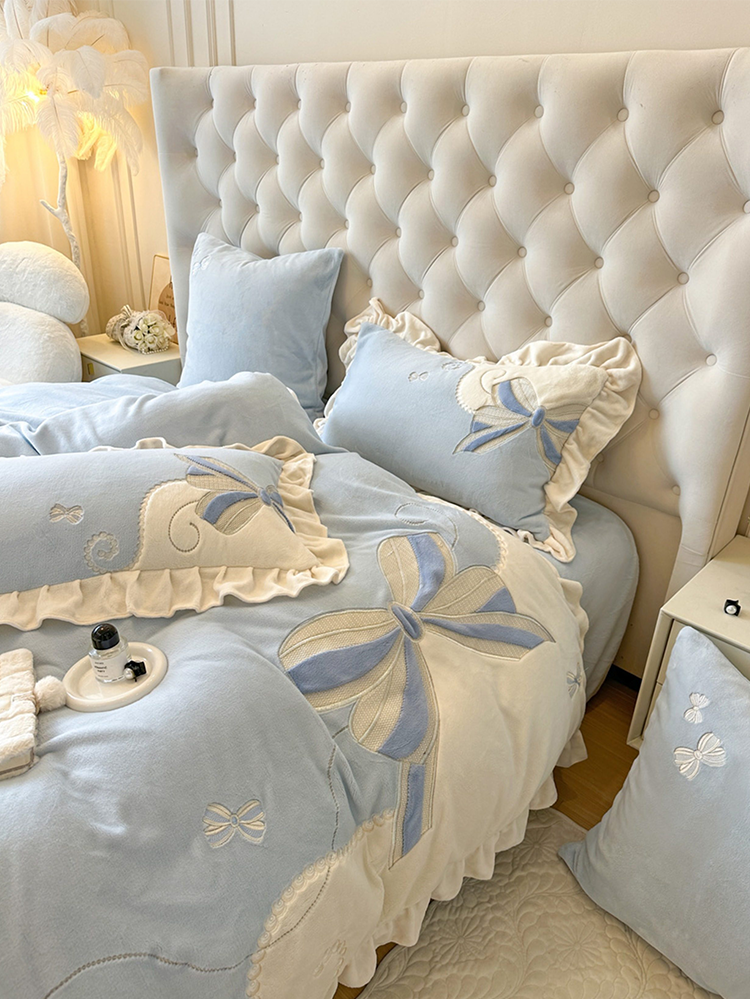 Romantic Princess Ultra Soft Plush Fleece Bedding Set Flat Sheet