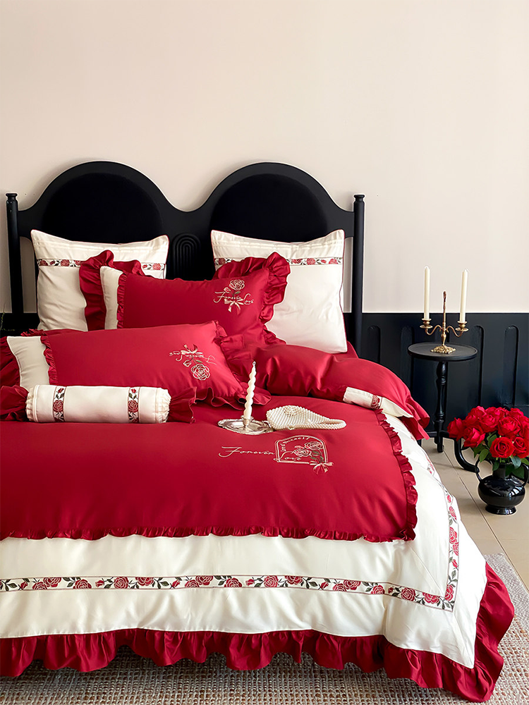 Luxury Princess Bedding Set Long Staple Cotton Flat Sheet