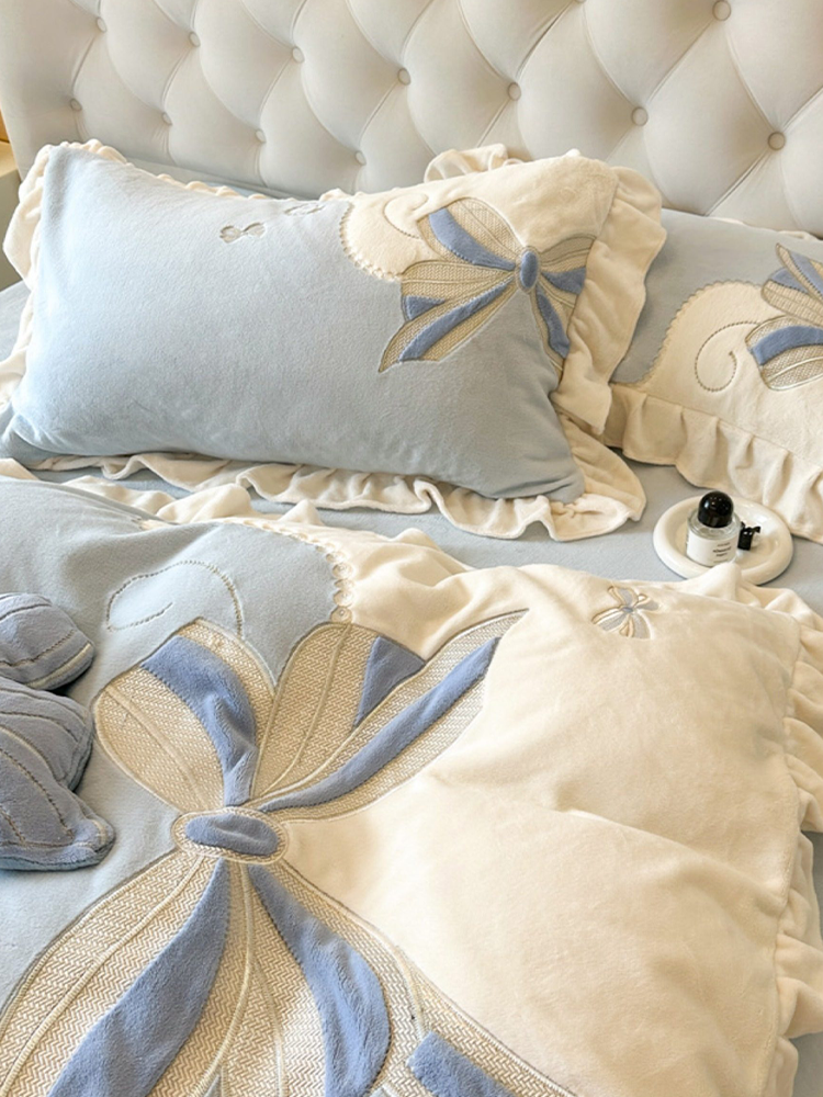 Romantic Princess Ultra Soft Plush Fleece Bedding Set Flat Sheet