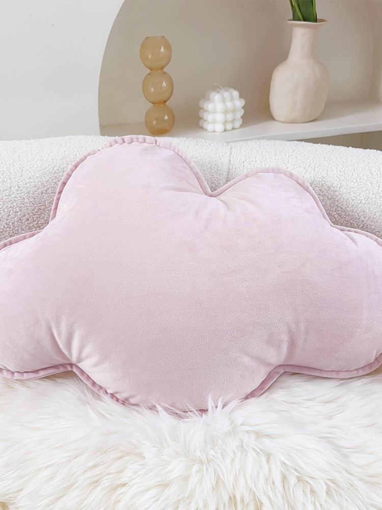 Velvet French Flower Decorative Pillow Cute Accent Cushion