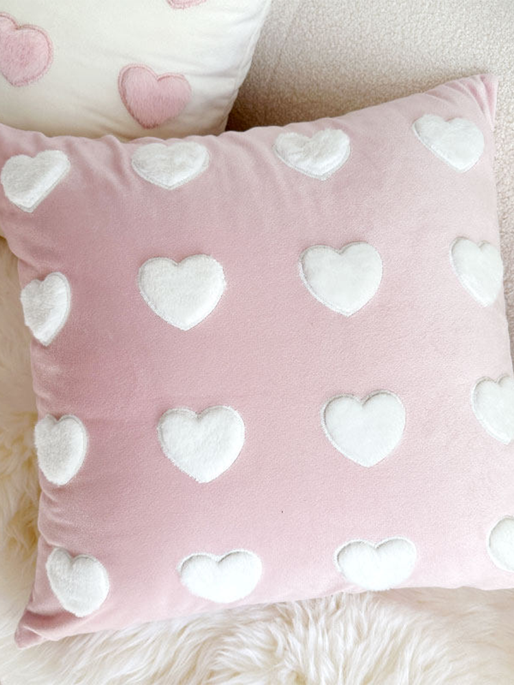 Velvet French Flower Decorative Pillow Cute Accent Cushion