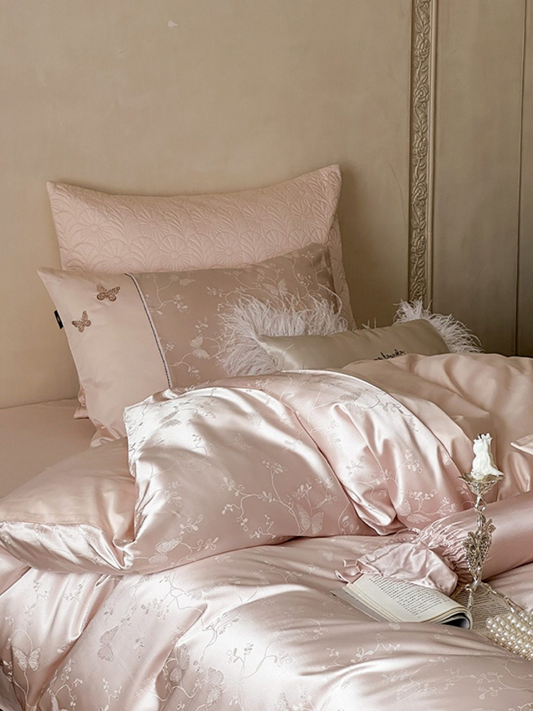 Luxury Jacquard Embroidered Long Staple Cotton Bedding Set Flat Sheet