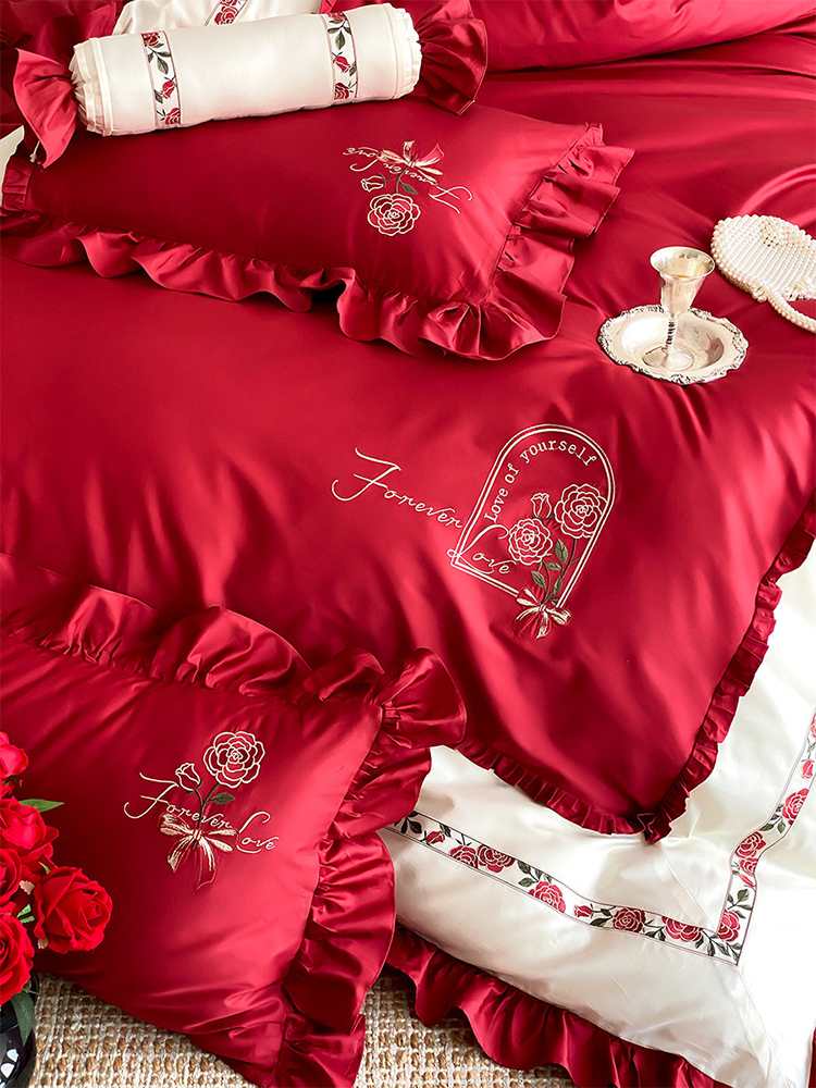 Luxury Princess Bedding Set Long Staple Cotton Flat Sheet