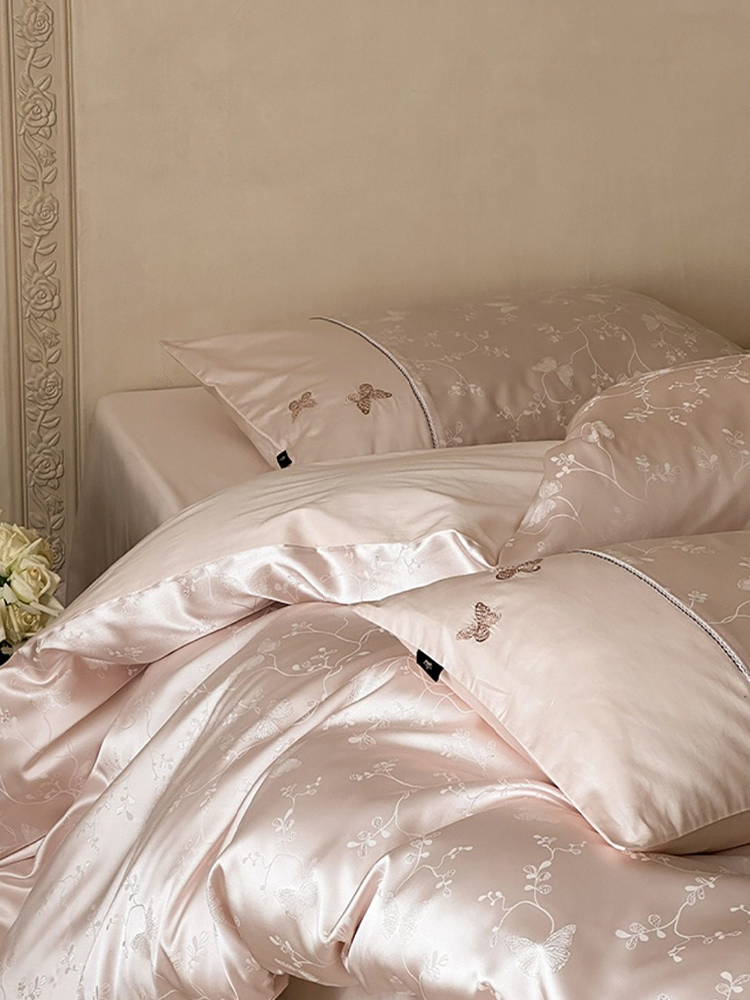 Luxury Jacquard Embroidered Long Staple Cotton Bedding Set Fitted Sheet