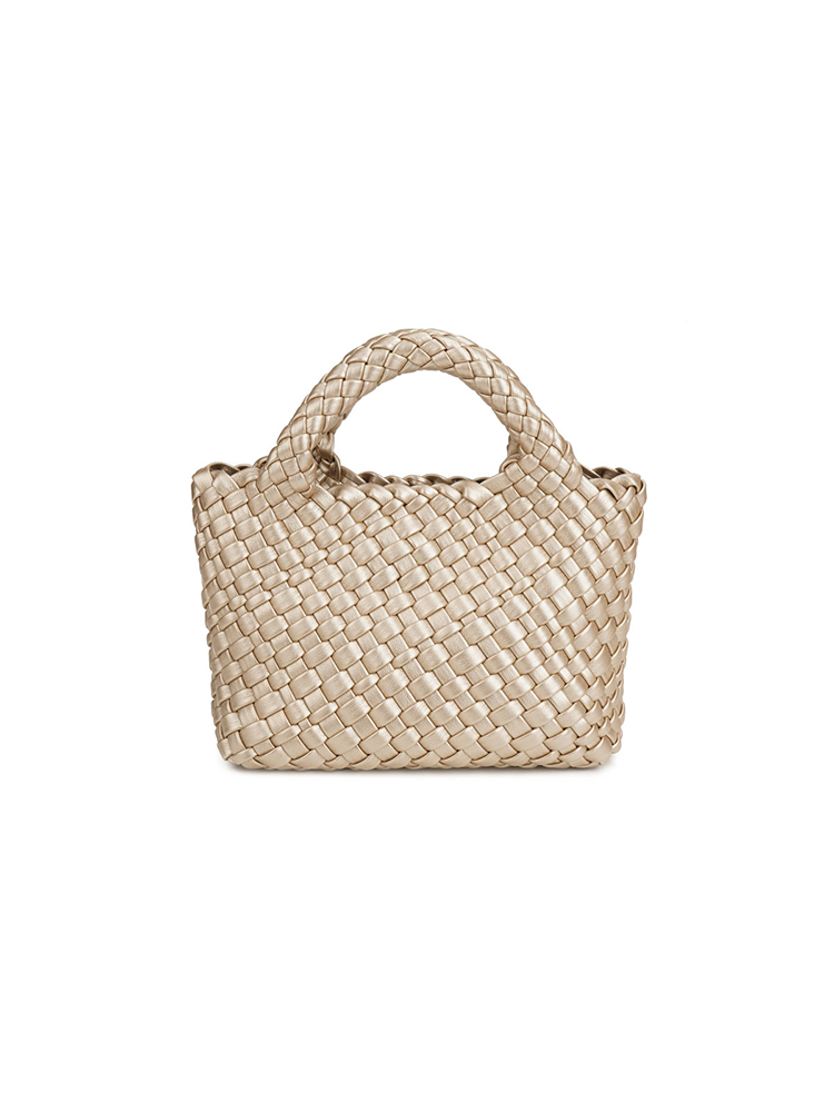 Leather Woven Bucket Bag