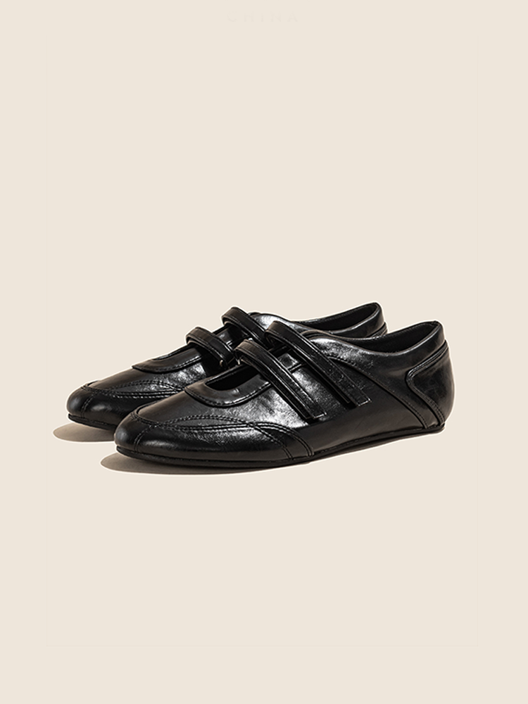 Hidden Wedge Leather Mary Jane Ballet Flats Vintage