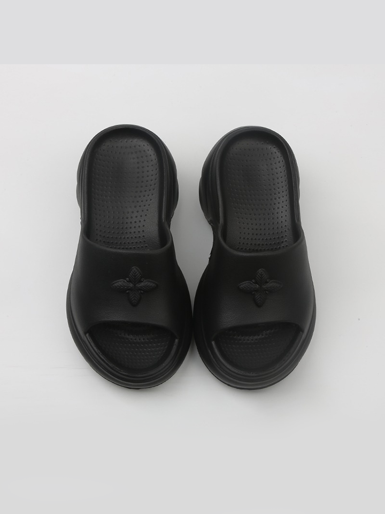 Black Platform Cross-Strap Slide Sandals – 9cm High Heels