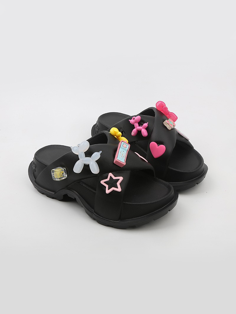 Candy Color Chunky Hole Slides – Soft & Sweet-Girl Style