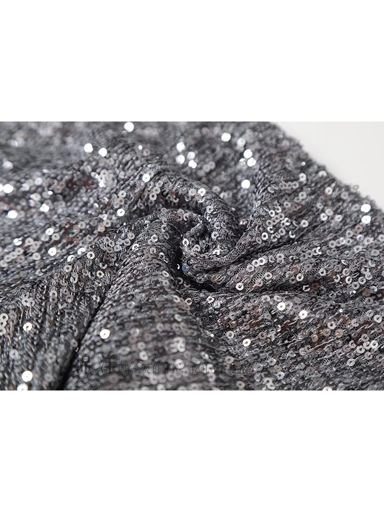 Fashion Sequin Two-Piece Satin Colorblock Mini Shorts with Base Layer