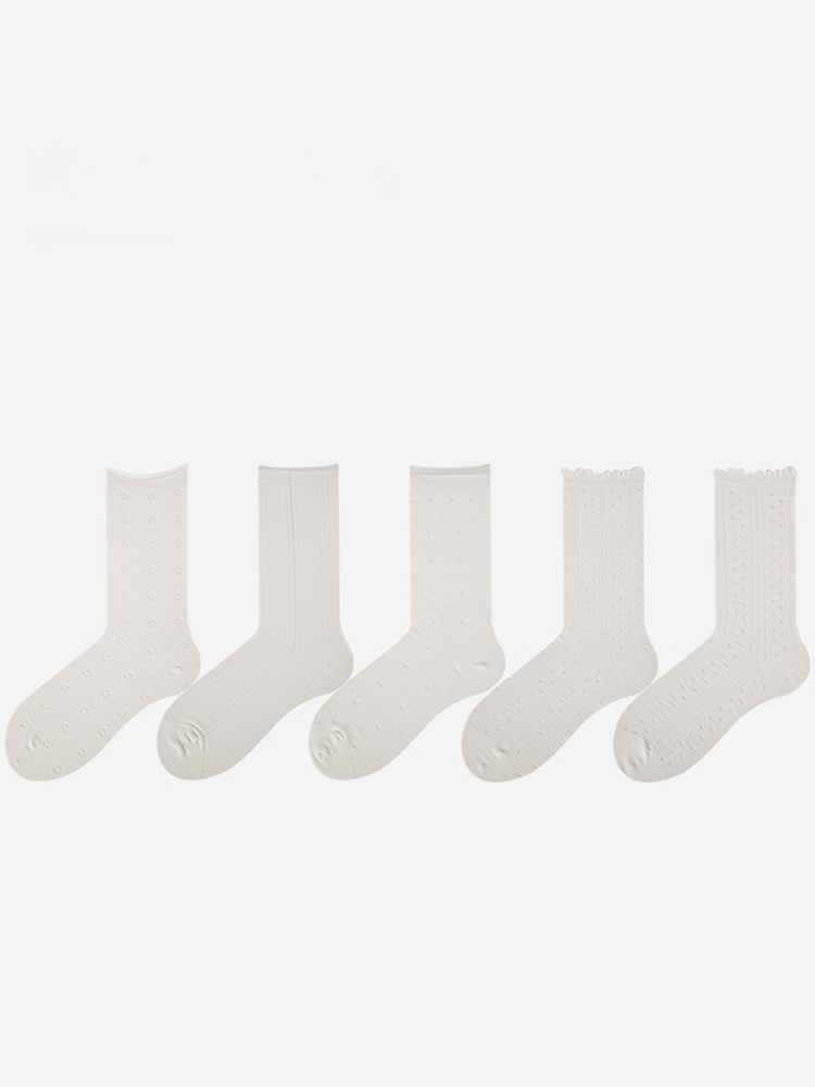 Hollow Mesh Stack Crew Socks